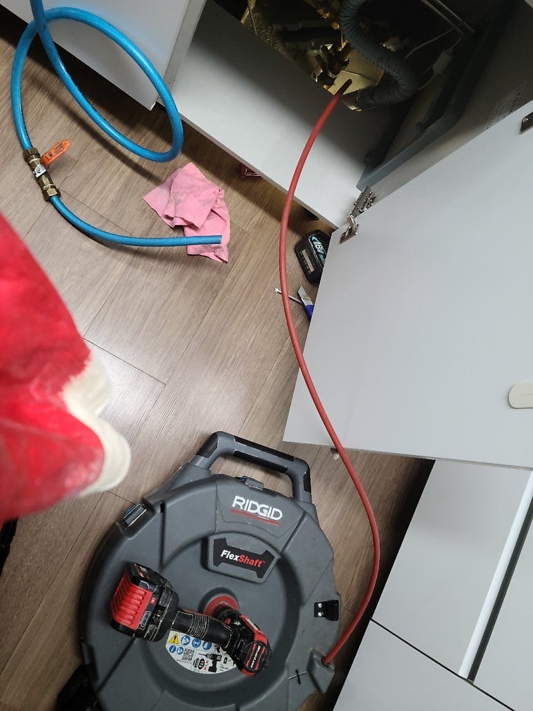 초지동 싱크대 막힘 하부장 배관 작업