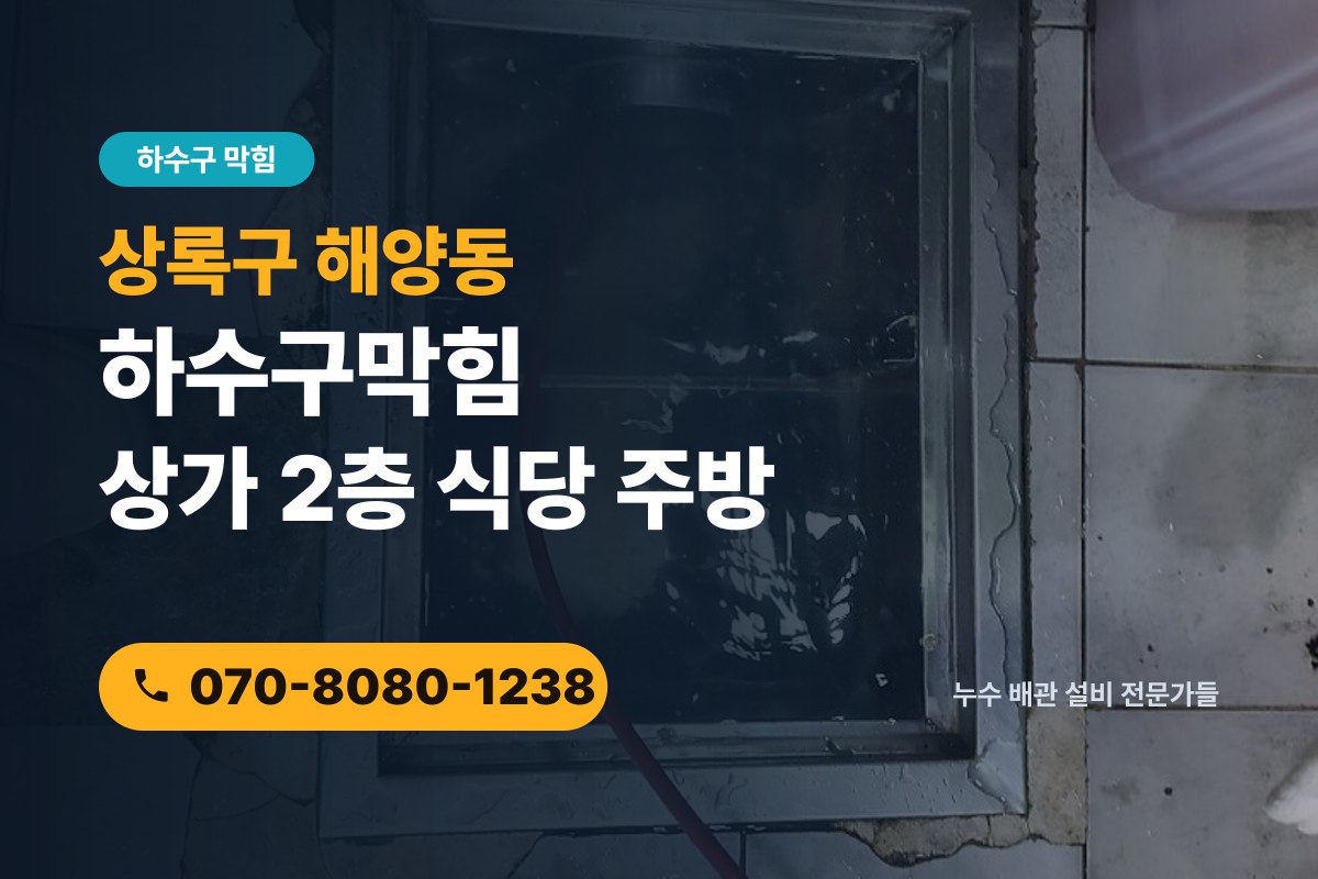 해양동 하수구막힘 전화 상담 070-8080-1238