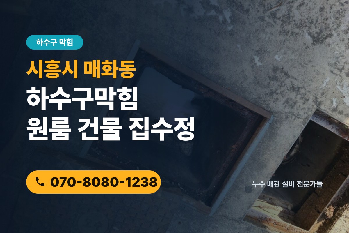 시흥시 매화동 하수구막힘 원룸 건물 욕실 역류와 집수정 슬러지