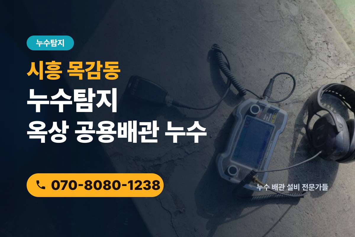시흥 목감동 누수탐지 빌라 옥상 공용배관 누수 최소 파쇄 수리